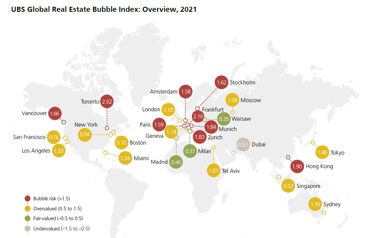 UBS: Η παγκόσμια έκρηξη τιμών των κατοικιών εντείνει τους κινδύνους δημιουργίας «φούσκας»