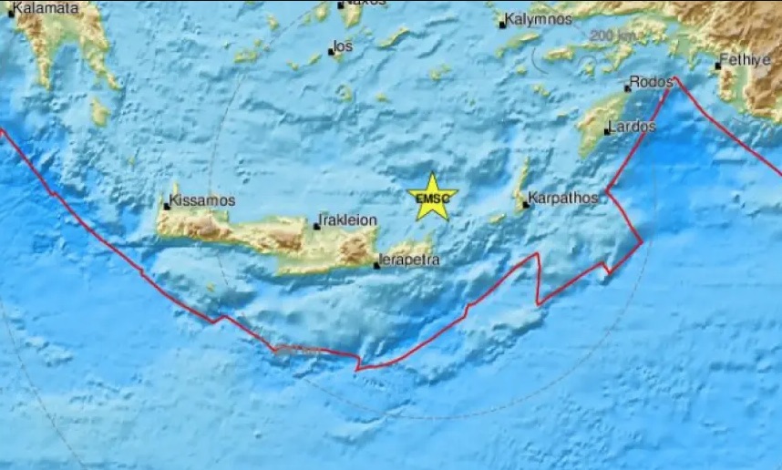 Σεισμός βορειοανατολικά της Σητείας