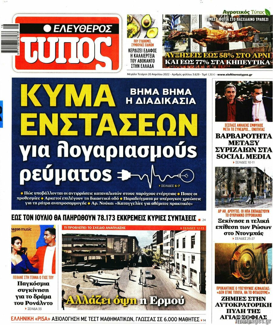 Τα πρωτοσέλιδα των πολιτικών και αθλητικών εφημερίδων