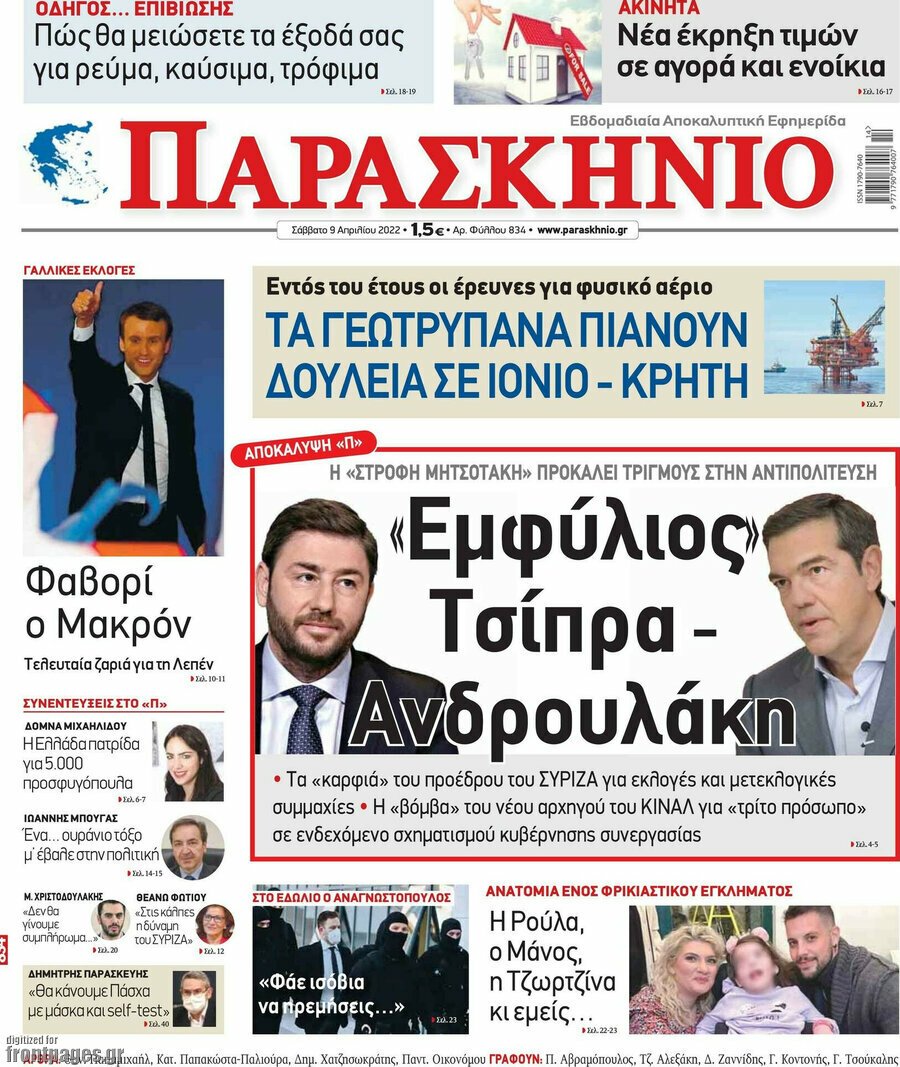 Τα πρωτοσέλιδα των πολιτικών και αθλητικών εφημερίδων