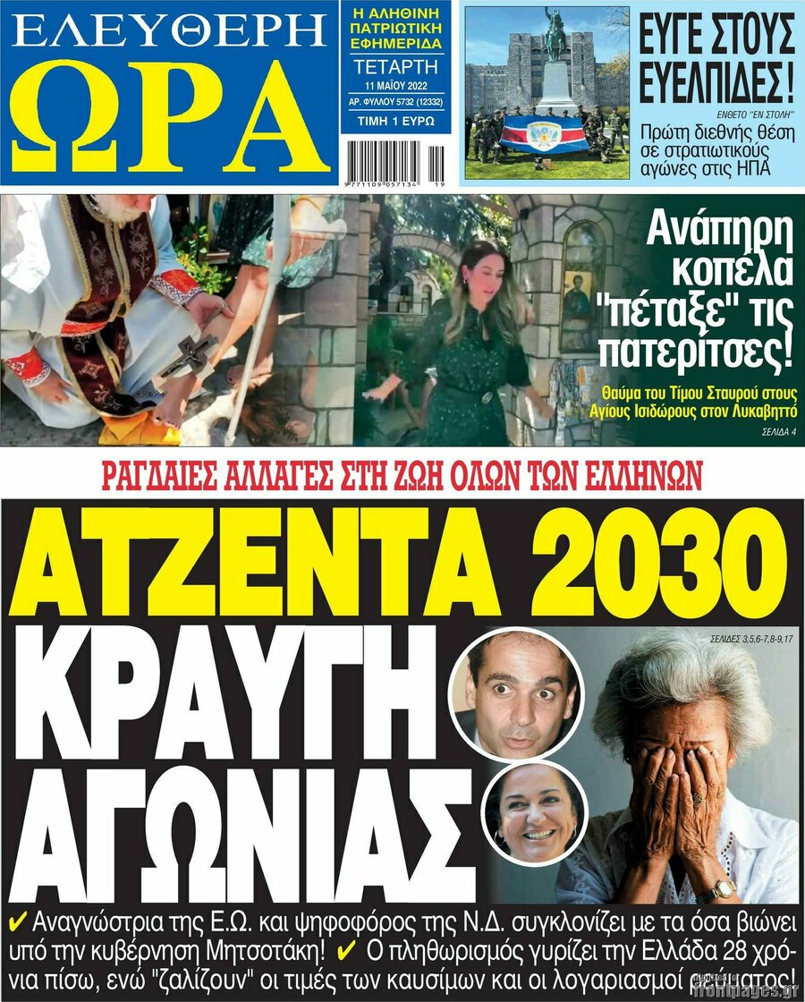 Τα πρωτοσέλιδα των πολιτικών και αθλητικών εφημερίδων