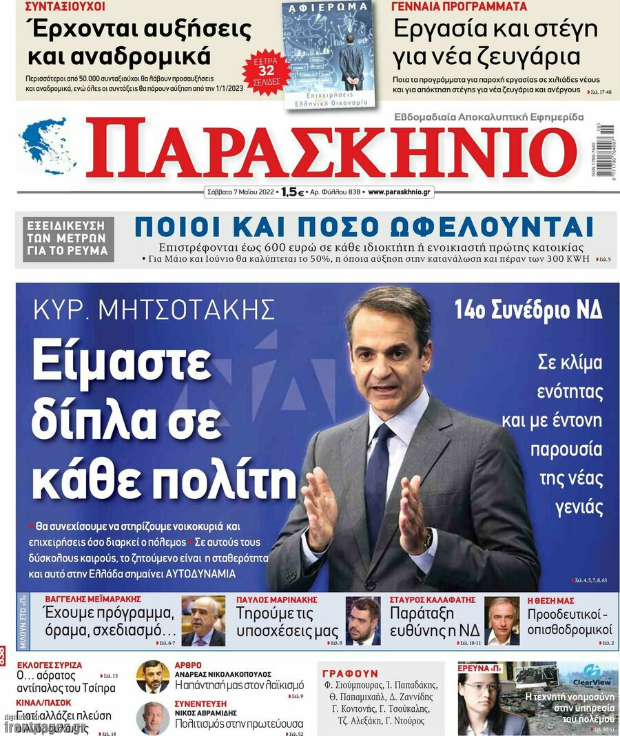 Τα πρωτοσέλιδα των πολιτικών και αθλητικών εφημερίδων 