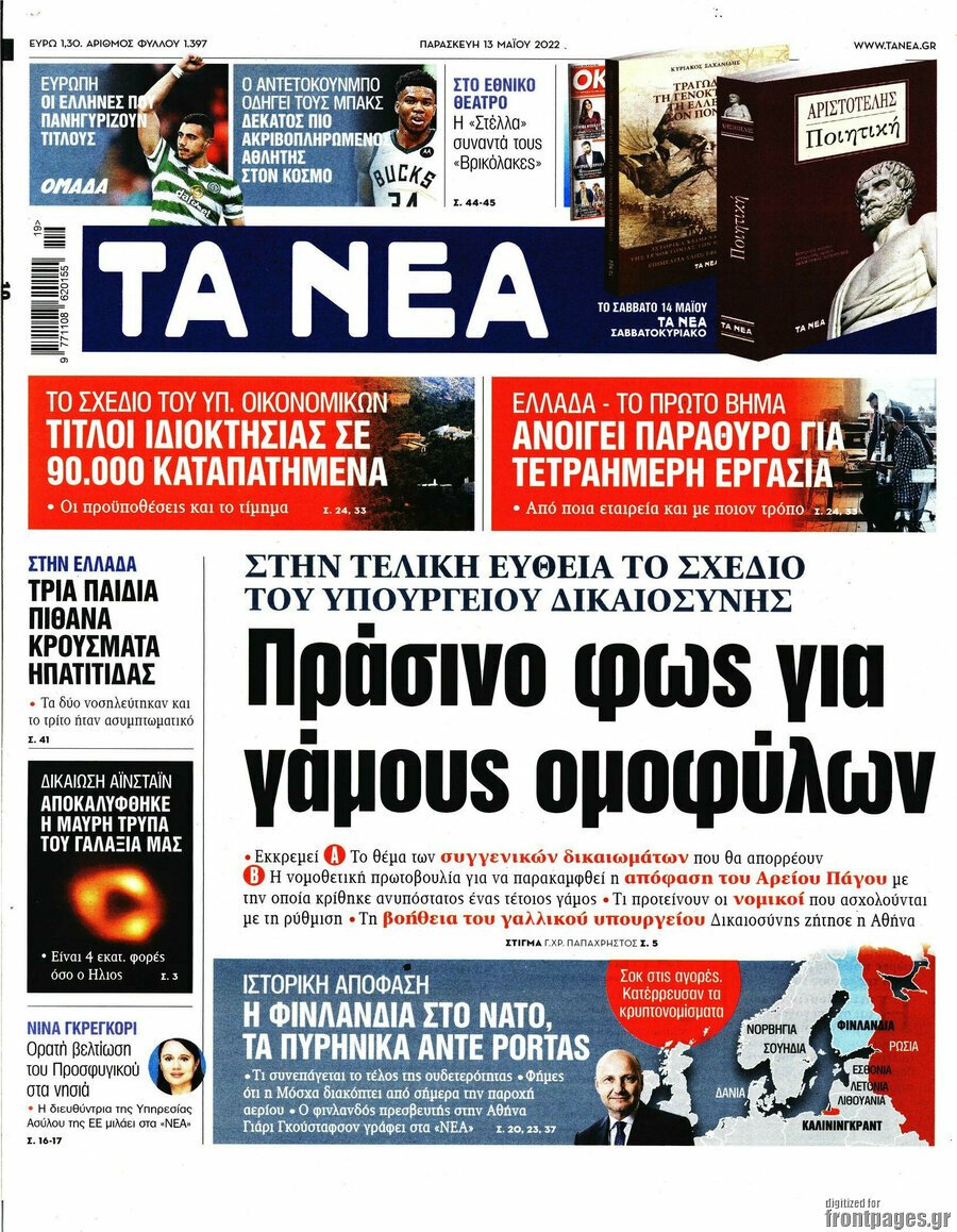 Τα πρωτοσέλιδα των πολιτικών και αθλητικών εφημερίδων