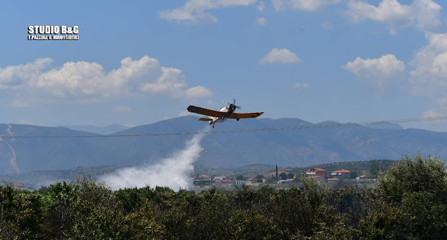 Φωτιά στην Αργολίδα: Στις φλόγες γεωργική έκταση στην περιοχή Φίχτι