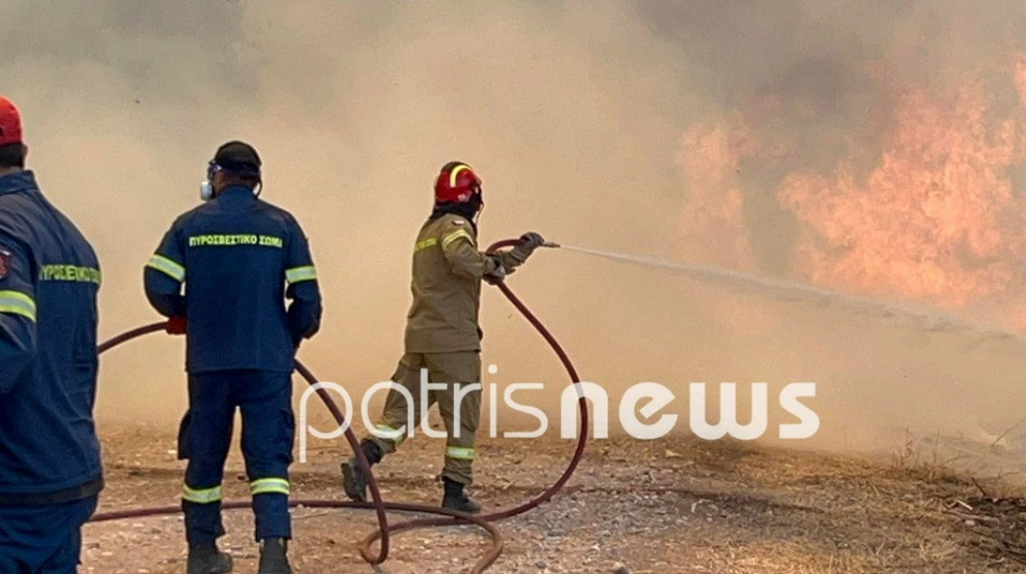 Πυρκαγιά στην Ηλεία: Κοντά στα σπίτια οι φλόγες