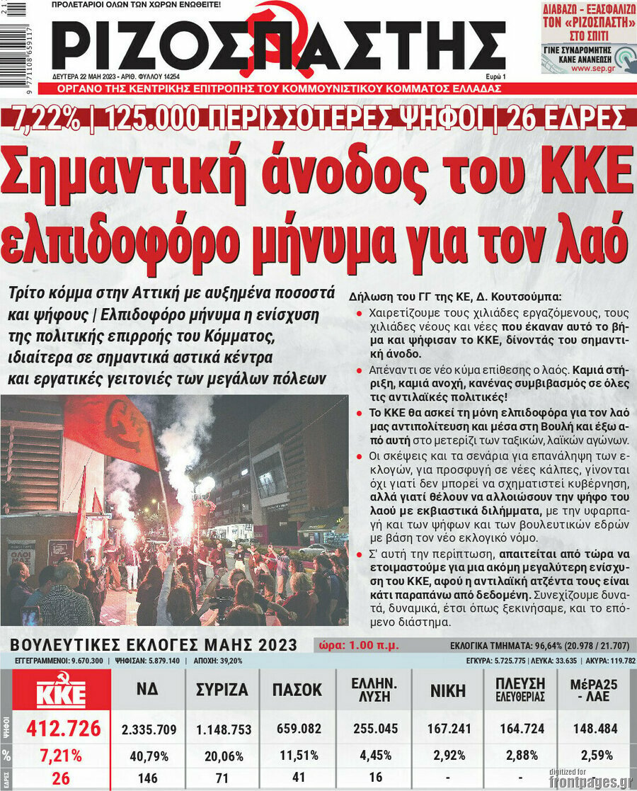 Δείτε τα πρωτοσέλιδα των πολιτικών, οικονομικών και αθλητικών εφημερίδων.