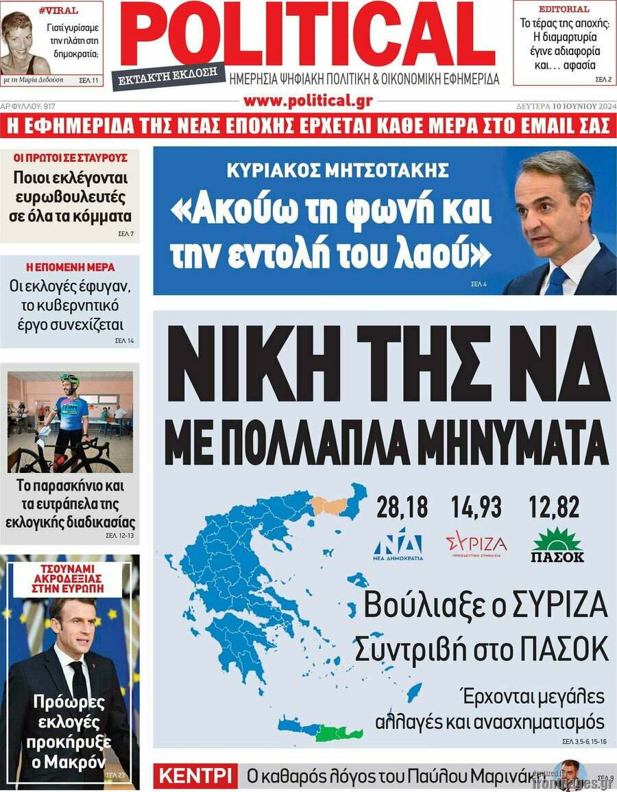 Τα πρωτοσέλιδα των εφημερίδων