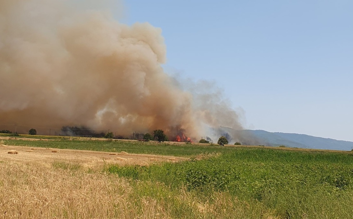 Μεγάλη φωτιά στη Βόλβη 