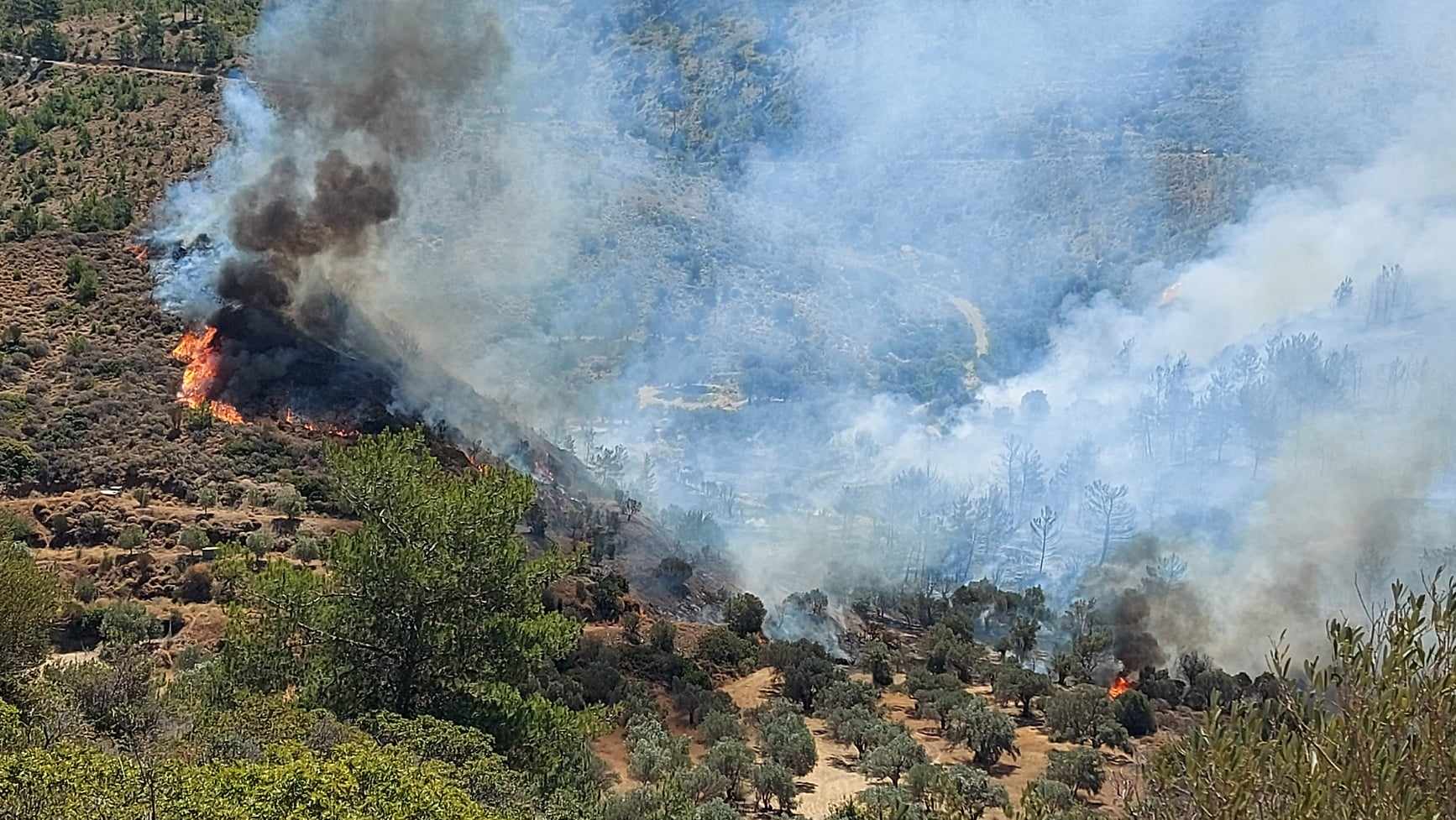 Χίος: Μαίνεται φωτιά στη Σιδηρούντα