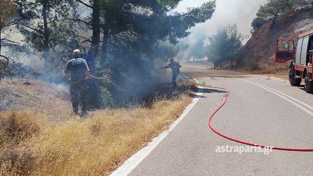 Χίος: Μαίνεται φωτιά στη Σιδηρούντα